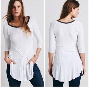 Free People Weekend Layering White Gauze Top